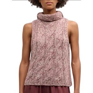 Sablyn Saige Marled Cropped Cashmere Turtleneck in Marled Cimarron Size M